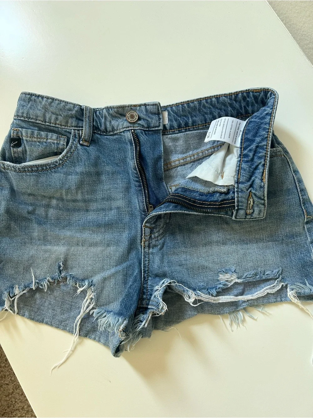 Ripped Blue Jean Shorts- size 25